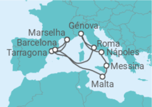 Itinerário do Cruzeiro Espanha, Itália, Malta - MSC Cruzeiros