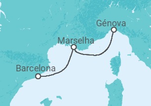 Itinerário do Cruzeiro França, Itália TI - MSC Cruzeiros