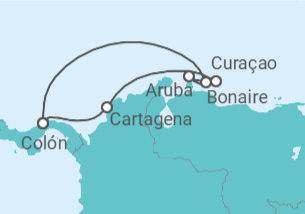 Itinerário do Cruzeiro Colômbia, Bonaire, Santo Eustáquio e Saba, Aruba, Curaçao - Royal Caribbean