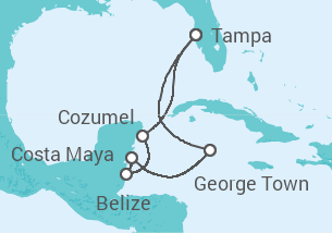 Itinerário do Cruzeiro México, Belize, Ilhas Caimão - Royal Caribbean