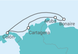 Itinerário do Cruzeiro Colômbia, Aruba, Bonaire, Santo Eustáquio e Saba - Royal Caribbean
