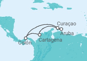 Itinerário do Cruzeiro Curaçao, Aruba, Panamá - Royal Caribbean