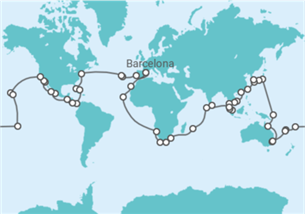 Itinerário do Cruzeiro Volta ao mundo 2026 - Costa Cruzeiros