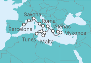 Itinerário do Cruzeiro De Barcelona a Atenas - Costa Cruzeiros