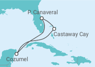 Itinerário do Cruzeiro México - Disney Cruise Line