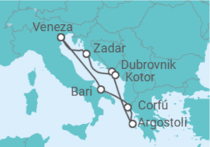 Itinerário do Cruzeiro Itália, Grécia, Croácia, Montenegro - Costa Cruzeiros