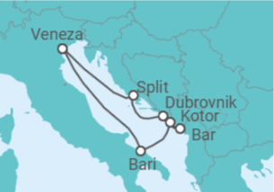 Itinerário do Cruzeiro Itália, Montenegro, Croácia - Costa Cruzeiros