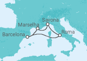 Itinerário do Cruzeiro Itália, França - Costa Cruzeiros