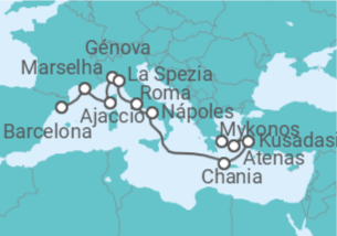 Itinerário do Cruzeiro De Barcelona a Atenas - Princess Cruises