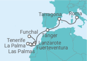 Itinerário do Cruzeiro Ilhas Canárias TI - MSC Cruzeiros