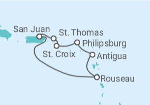 Itinerário do Cruzeiro Ilhas Virgens Americanas, Sint Maarten, Antígua E Barbuda - Royal Caribbean