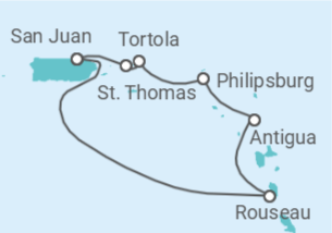 Itinerário do Cruzeiro Ilhas Virgens Americanas, Ilhas Virgens Britânicas, Sint Maarten, Antígua E Barbuda - Royal Caribbean