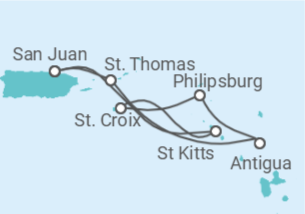 Itinerário do Cruzeiro Ilhas Virgens Americanas, Antígua E Barbuda, Sint Maarten - Royal Caribbean