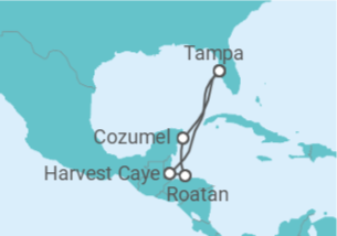 Itinerário do Cruzeiro Honduras, México - NCL Norwegian Cruise Line
