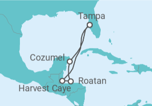 Itinerário do Cruzeiro México, Honduras - NCL Norwegian Cruise Line