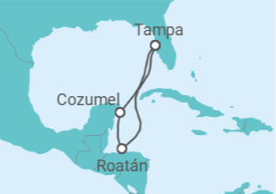 Itinerário do Cruzeiro México, Honduras - NCL Norwegian Cruise Line