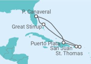 Itinerário do Cruzeiro Ilhas Virgens Americanas, Porto Rico - NCL Norwegian Cruise Line