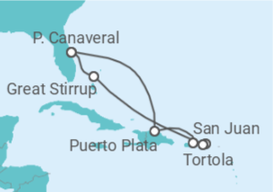 Itinerário do Cruzeiro Porto Rico, Ilhas Virgens Britânicas, Ilhas Virgens Americanas - NCL Norwegian Cruise Line