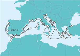 Itinerário do Cruzeiro Volta ao mundo 2027 desde Lisboa - Silversea