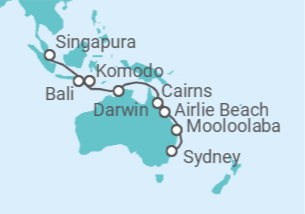Itinerário do Cruzeiro Austrália - Silversea