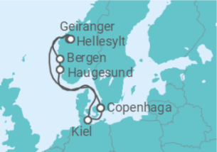 Itinerário do Cruzeiro Dinamarca, Noruega - Costa Cruzeiros