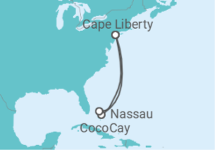 Itinerário do Cruzeiro Bahamas - Royal Caribbean