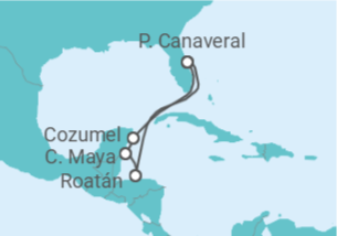 Itinerário do Cruzeiro México, Honduras - Royal Caribbean