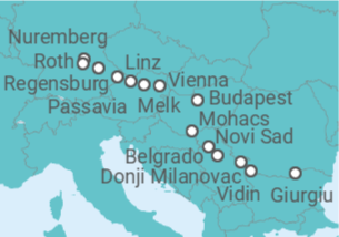 Itinerário do Cruzeiro De Nuremberg (Alemania) a Giurgiu (Roménia) - Riverside