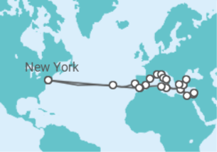 Itinerário do Cruzeiro Volta ao mundo - Holland America Line
