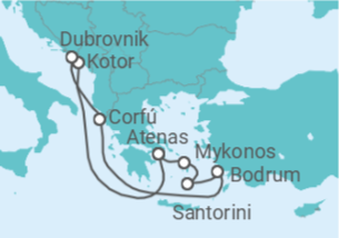 Itinerário do Cruzeiro Montenegro, Croácia, Grécia, Turquia - Virgin Voyages