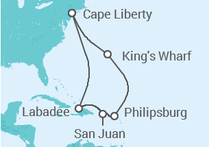 Itinerário do Cruzeiro Bermudas, Sint Maarten, Porto Rico - Royal Caribbean