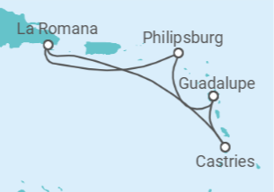 Itinerário do Cruzeiro Sint Maarten, República Dominicana, Santa Lúcia - Costa Cruzeiros