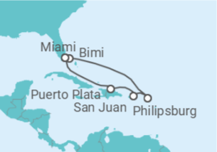 Itinerário do Cruzeiro Porto Rico, Sint Maarten - Virgin Voyages