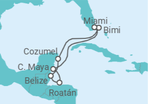 Itinerário do Cruzeiro Honduras, Belize, México - Virgin Voyages