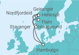 Itinerário do Cruzeiro Noruega - Costa Cruzeiros
