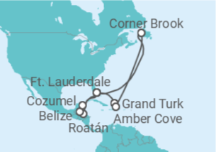 Itinerário do Cruzeiro Bahamas, EUA, Honduras, Belize, México - Princess Cruises