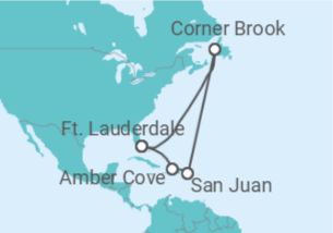 Itinerário do Cruzeiro Sol do Caribe 2026/2027 - Princess Cruises