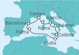 Itinerário do Cruzeiro França, Itália, Malta, Espanha - Virgin Voyages