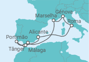 Itinerário do Cruzeiro Marrocos, Espanha, Itália, França - MSC Cruzeiros