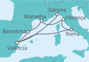 Itinerário do Cruzeiro Espanha, França, Itália TI - MSC Cruzeiros