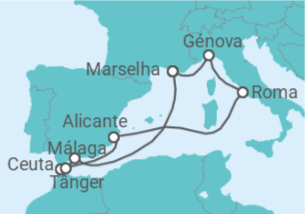 Itinerário do Cruzeiro Itália, França, Espanha, Marrocos TI - MSC Cruzeiros