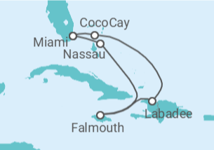 Itinerário do Cruzeiro Jamaica, Bahamas - Royal Caribbean