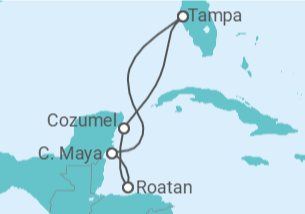 Itinerário do Cruzeiro México, Honduras - Royal Caribbean