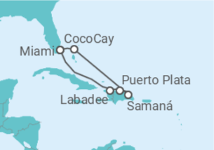 Itinerário do Cruzeiro República Dominicana - Royal Caribbean