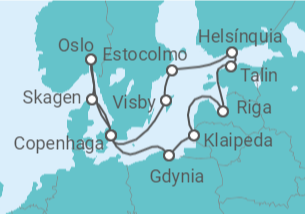 Itinerário do Cruzeiro Suécia, Finlândia, Estónia, Letónia, Lituânia, Polónia, Noruega - Princess Cruises