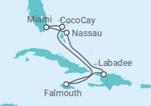Itinerário do Cruzeiro Jamaica, Bahamas - Royal Caribbean