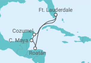 Itinerário do Cruzeiro Honduras, México - Royal Caribbean
