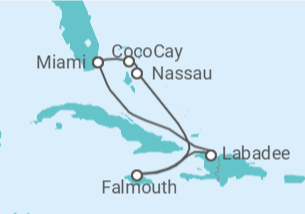 Itinerário do Cruzeiro Jamaica, Bahamas - Royal Caribbean