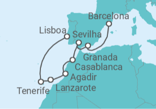 Itinerário do Cruzeiro De Lisboa a Barcelona - NCL Norwegian Cruise Line