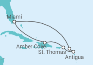 Itinerário do Cruzeiro Sint Maarten, Antígua E Barbuda, Ilhas Virgens Americanas - MSC Cruzeiros